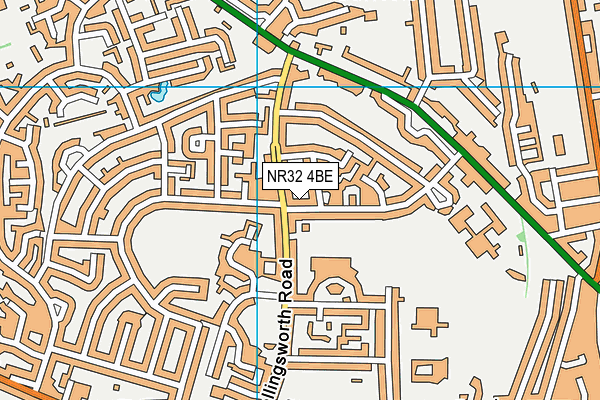 NR32 4BE map - OS VectorMap District (Ordnance Survey)