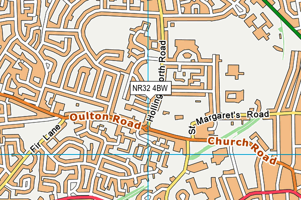 NR32 4BW map - OS VectorMap District (Ordnance Survey)