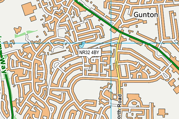 NR32 4BY map - OS VectorMap District (Ordnance Survey)