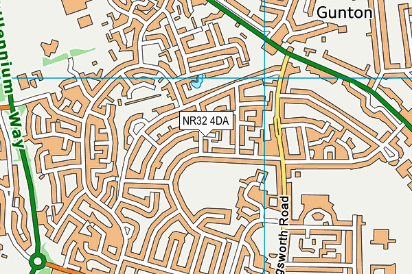 NR32 4DA map - OS VectorMap District (Ordnance Survey)