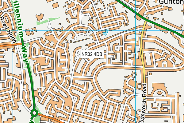 NR32 4DB map - OS VectorMap District (Ordnance Survey)