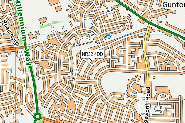 NR32 4DD map - OS VectorMap District (Ordnance Survey)