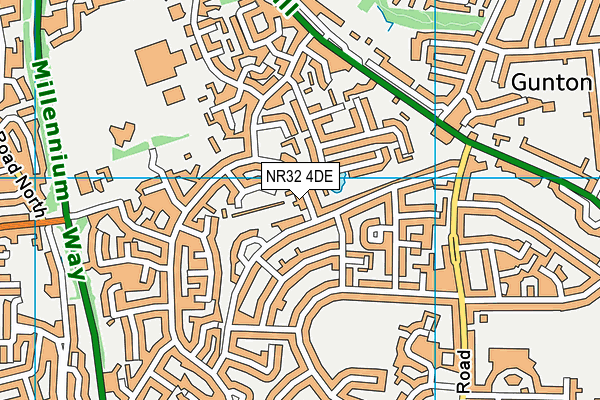 NR32 4DE map - OS VectorMap District (Ordnance Survey)