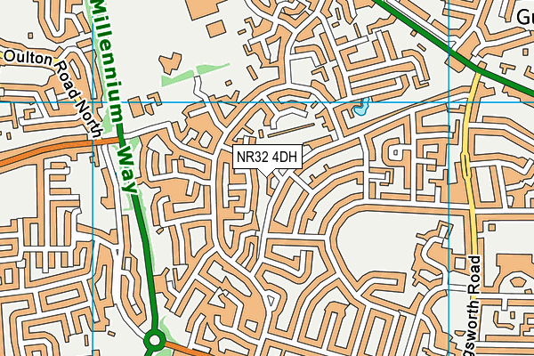 NR32 4DH map - OS VectorMap District (Ordnance Survey)