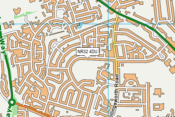 NR32 4DU map - OS VectorMap District (Ordnance Survey)