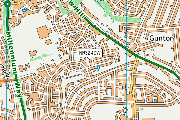 NR32 4DW map - OS VectorMap District (Ordnance Survey)