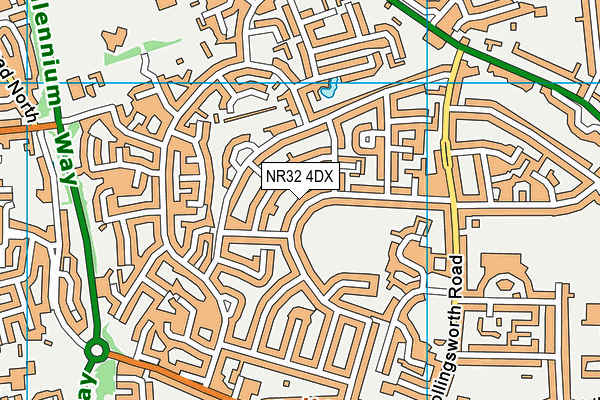 NR32 4DX map - OS VectorMap District (Ordnance Survey)