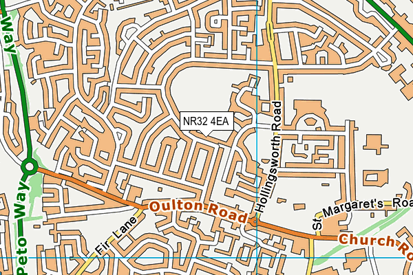 NR32 4EA map - OS VectorMap District (Ordnance Survey)