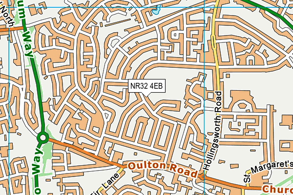 NR32 4EB map - OS VectorMap District (Ordnance Survey)