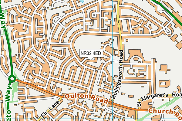 NR32 4ED map - OS VectorMap District (Ordnance Survey)