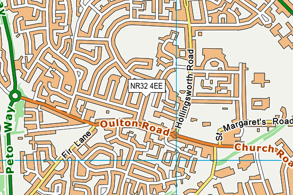 NR32 4EE map - OS VectorMap District (Ordnance Survey)