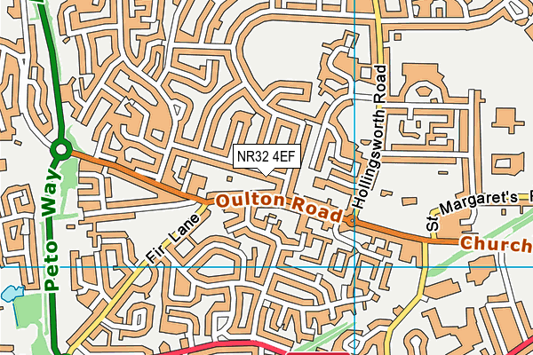 NR32 4EF map - OS VectorMap District (Ordnance Survey)