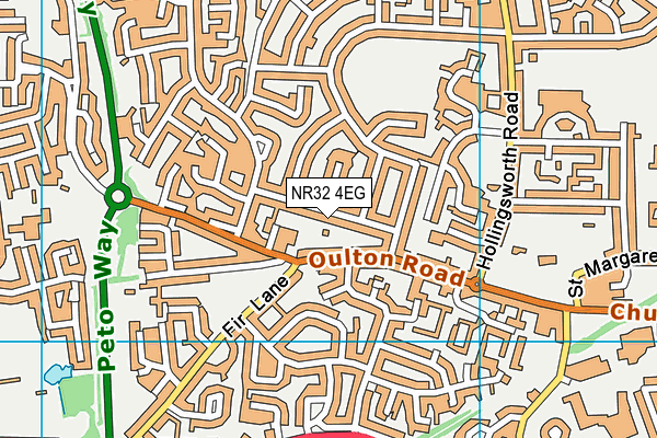 NR32 4EG map - OS VectorMap District (Ordnance Survey)