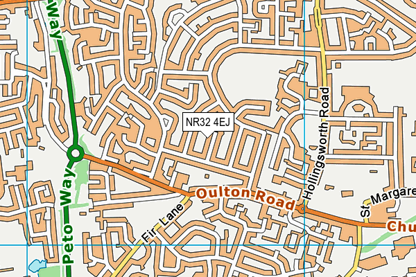 NR32 4EJ map - OS VectorMap District (Ordnance Survey)