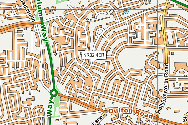 NR32 4ER map - OS VectorMap District (Ordnance Survey)