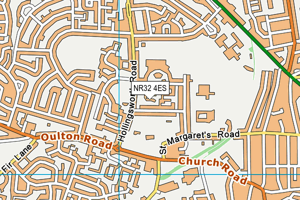 NR32 4ES map - OS VectorMap District (Ordnance Survey)