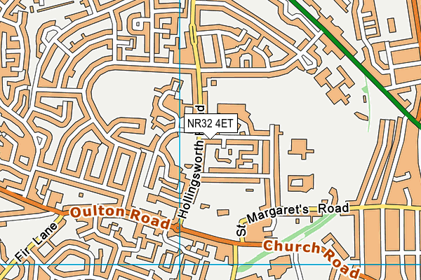 NR32 4ET map - OS VectorMap District (Ordnance Survey)
