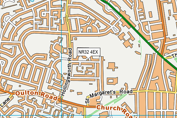 NR32 4EX map - OS VectorMap District (Ordnance Survey)