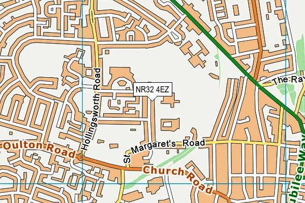 NR32 4EZ map - OS VectorMap District (Ordnance Survey)