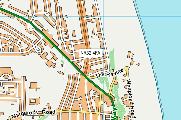 NR32 4FA map - OS VectorMap District (Ordnance Survey)