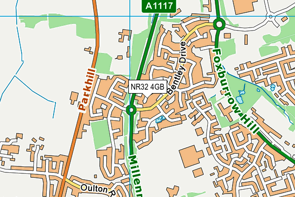 NR32 4GB map - OS VectorMap District (Ordnance Survey)