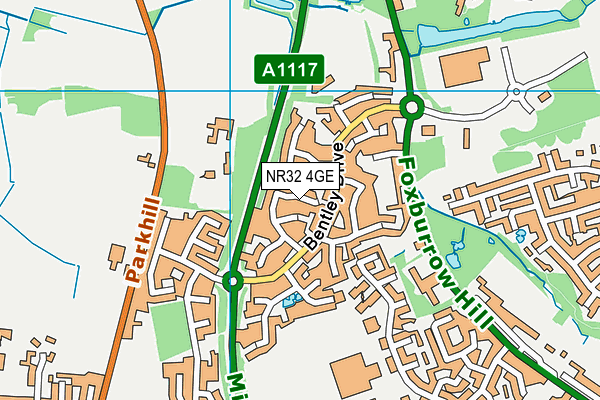 NR32 4GE map - OS VectorMap District (Ordnance Survey)