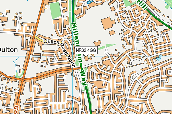 NR32 4GG map - OS VectorMap District (Ordnance Survey)