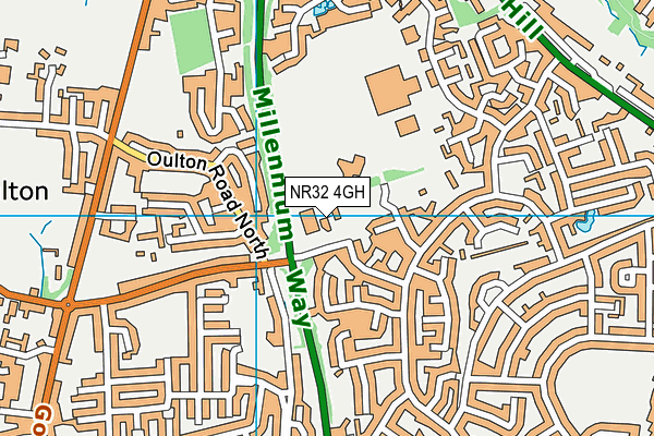 NR32 4GH map - OS VectorMap District (Ordnance Survey)