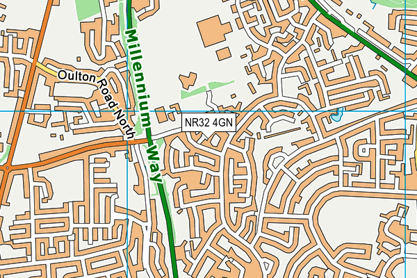 NR32 4GN map - OS VectorMap District (Ordnance Survey)