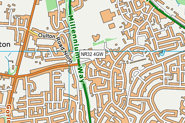 NR32 4GW map - OS VectorMap District (Ordnance Survey)