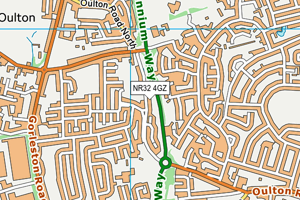 NR32 4GZ map - OS VectorMap District (Ordnance Survey)