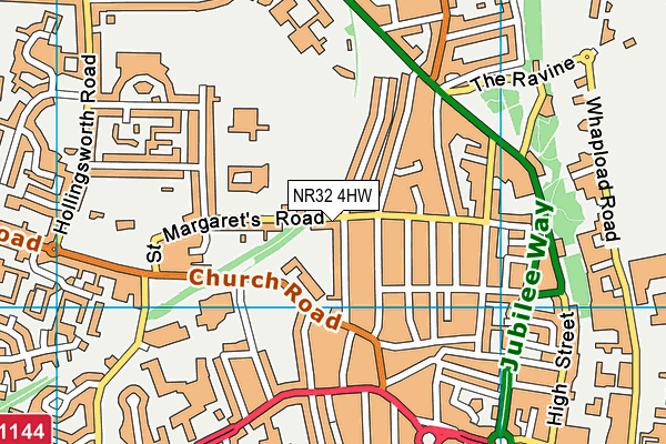 NR32 4HW map - OS VectorMap District (Ordnance Survey)