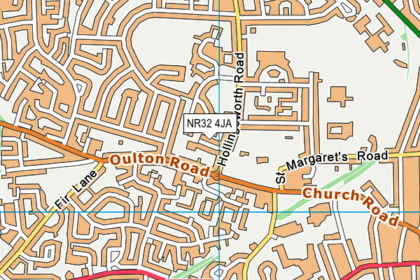 NR32 4JA map - OS VectorMap District (Ordnance Survey)