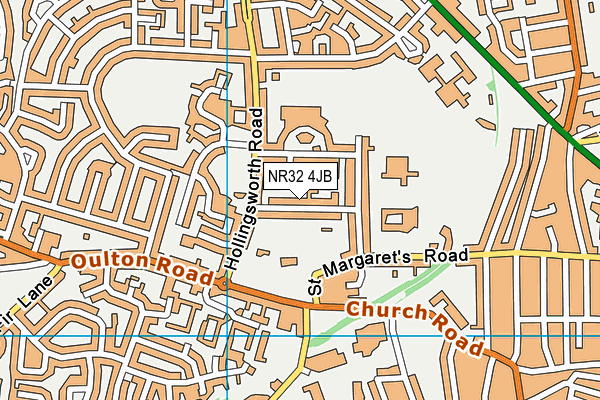 NR32 4JB map - OS VectorMap District (Ordnance Survey)
