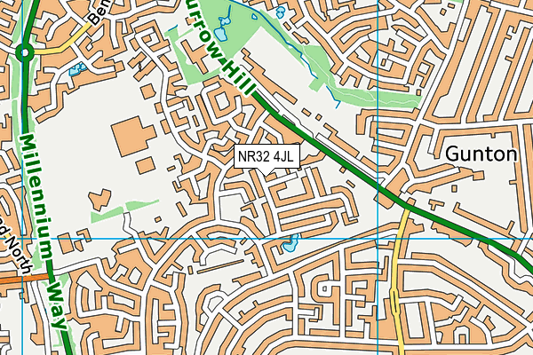 NR32 4JL map - OS VectorMap District (Ordnance Survey)