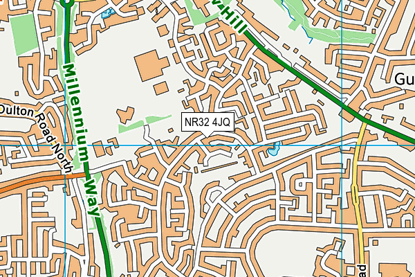 NR32 4JQ map - OS VectorMap District (Ordnance Survey)