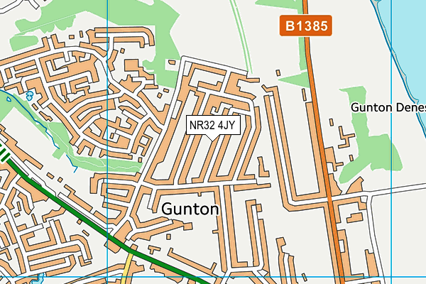 NR32 4JY map - OS VectorMap District (Ordnance Survey)