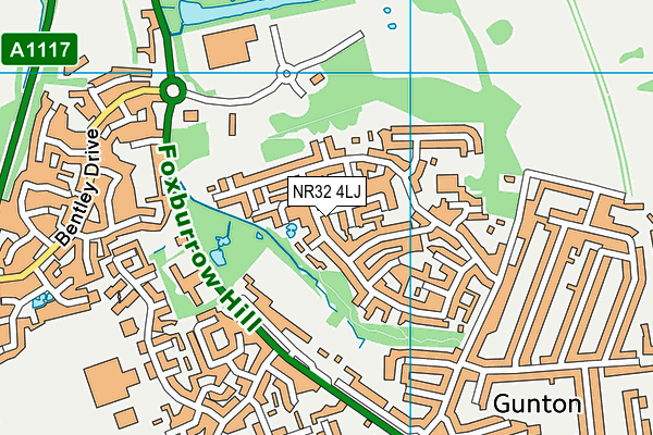 NR32 4LJ map - OS VectorMap District (Ordnance Survey)