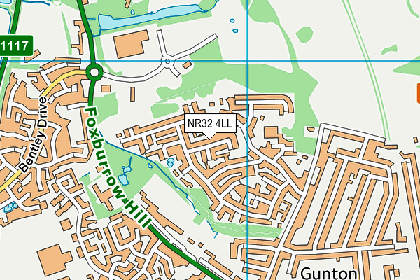 NR32 4LL map - OS VectorMap District (Ordnance Survey)