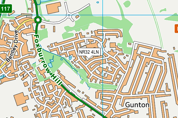 NR32 4LN map - OS VectorMap District (Ordnance Survey)