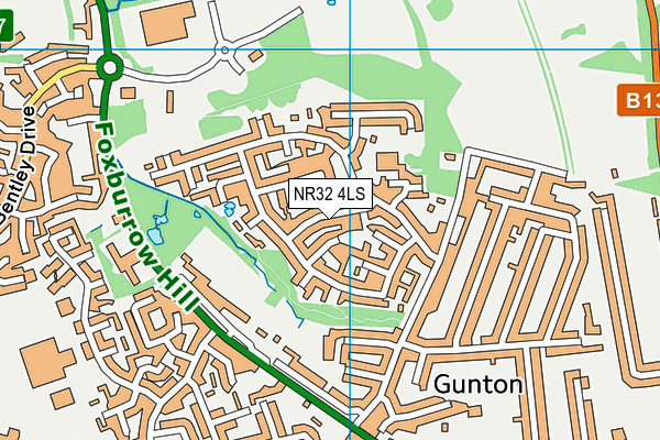 NR32 4LS map - OS VectorMap District (Ordnance Survey)
