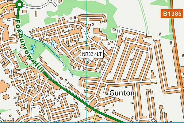 NR32 4LT map - OS VectorMap District (Ordnance Survey)