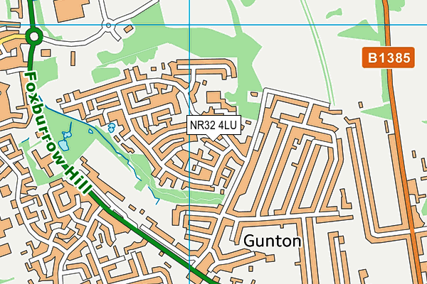 NR32 4LU map - OS VectorMap District (Ordnance Survey)