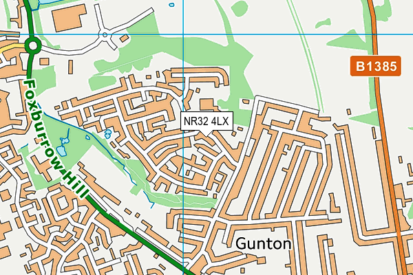 Gunton Primary Academy map (NR32 4LX) - OS VectorMap District (Ordnance Survey)