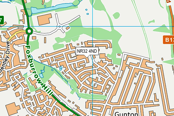 NR32 4ND map - OS VectorMap District (Ordnance Survey)
