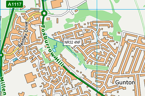 NR32 4NF map - OS VectorMap District (Ordnance Survey)