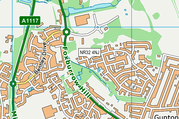 NR32 4NJ map - OS VectorMap District (Ordnance Survey)