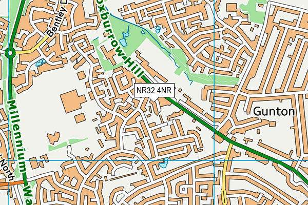 NR32 4NR map - OS VectorMap District (Ordnance Survey)