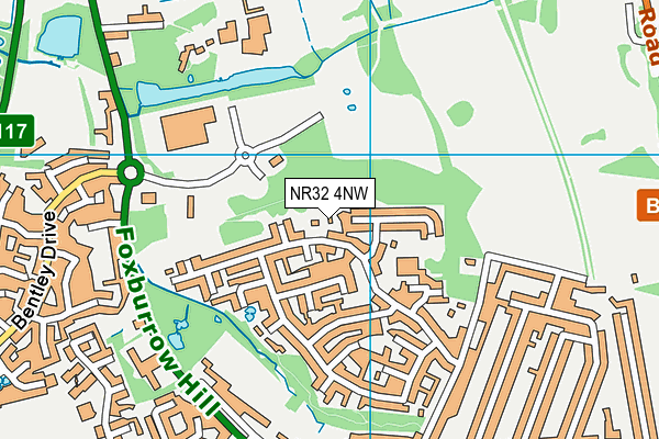 NR32 4NW map - OS VectorMap District (Ordnance Survey)