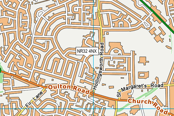 NR32 4NX map - OS VectorMap District (Ordnance Survey)